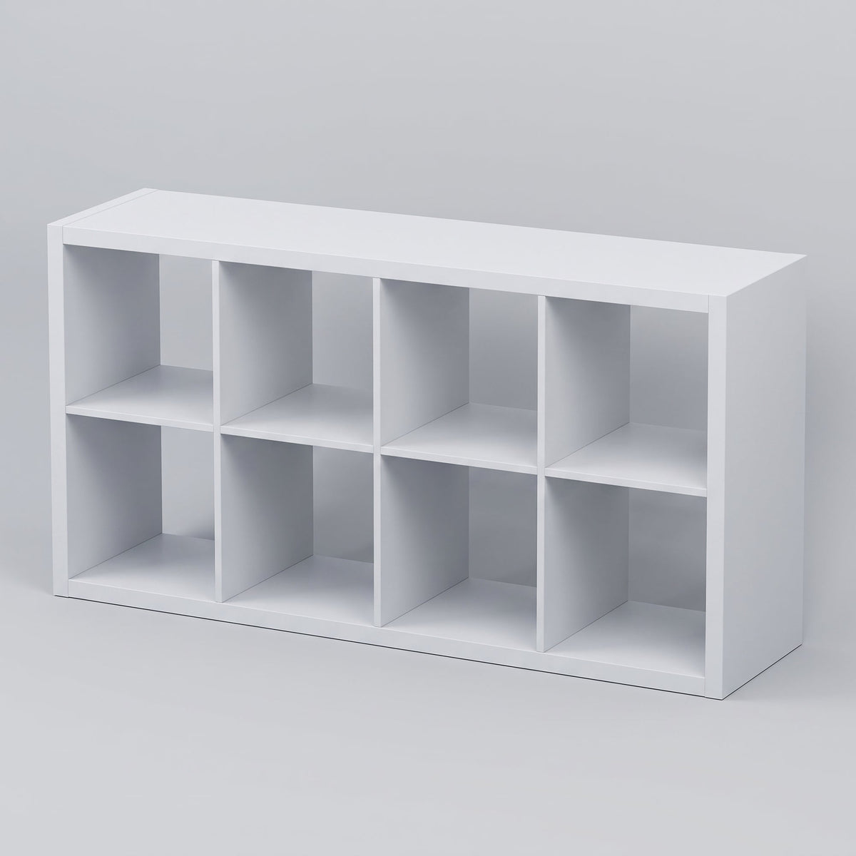 Smart Cube 8-Cube Organizer Storage with Opened Back Shelves, 2 X 4 Cube Bookcase Book Shleves - White