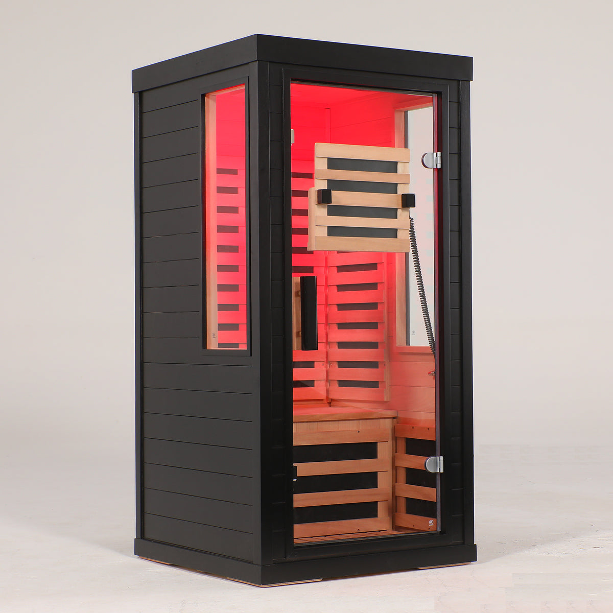 One-two person far Infrared sauna with red light therapy