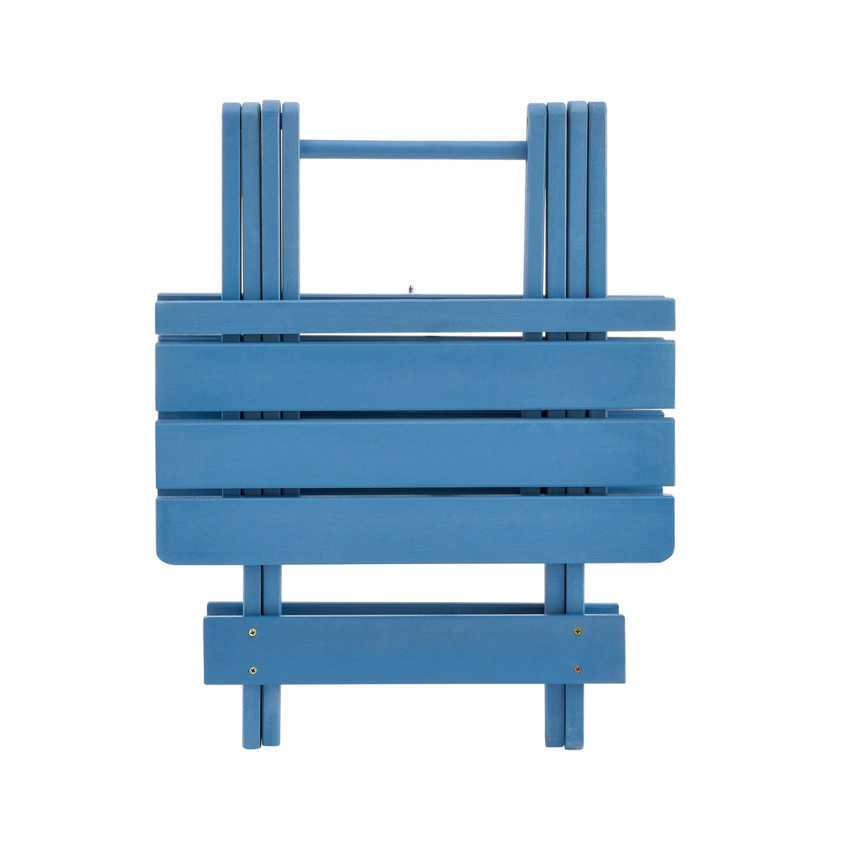Folding Square Table Patio Outdoor solid wood Table for Backyard, Balcony, Portable Design Space-Saving Blue Color
