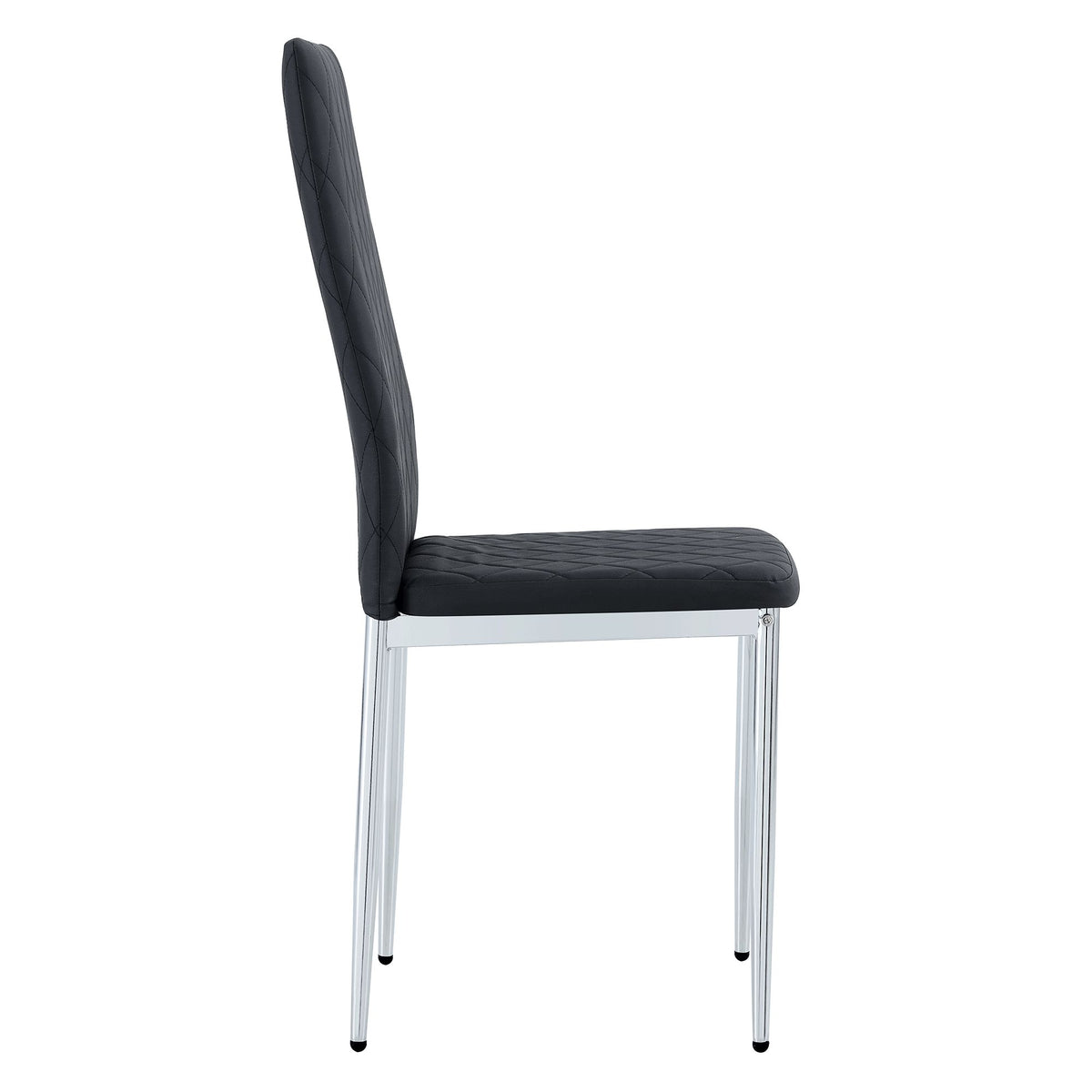 Modern Style Dining Chairs Set of 6 in Black, Essential for Minimalist Homes.Meeting Family Dining Needs, PU Material Seat
