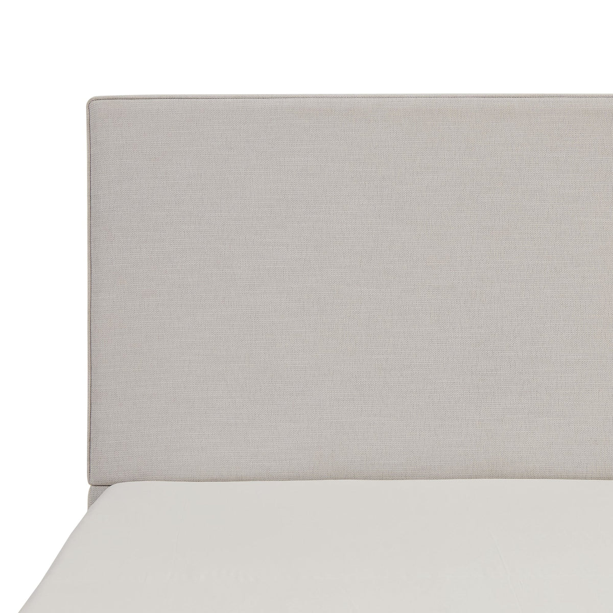 Lucas Tall Headboard Upholstered Bed / 52" High Headboard / Elegant Simplicity / No Box Spring Needed / Easy Assembly / Full / Textured Ivory Canvas