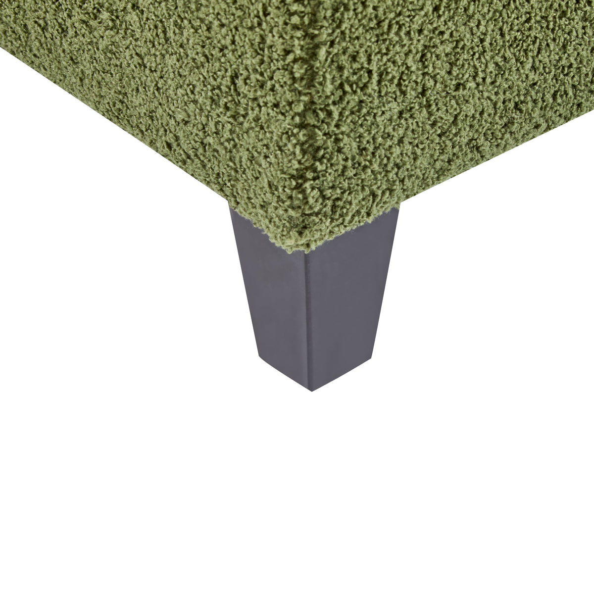 Storage Ottoman with Flip-Top Lid, Easy Assembly, Boucle Fabric & Rubber Wood Legs, Retro Green