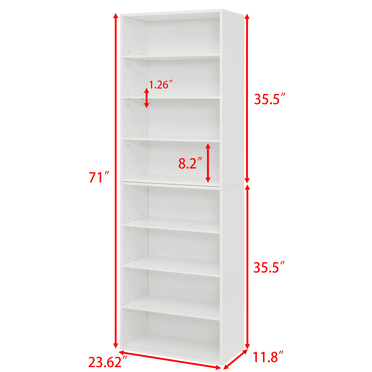 CD DVD storage cabinet, bookcase, adjustable shelf 8-layer storage, display bookshelf, multi-functional double-layer bookcase