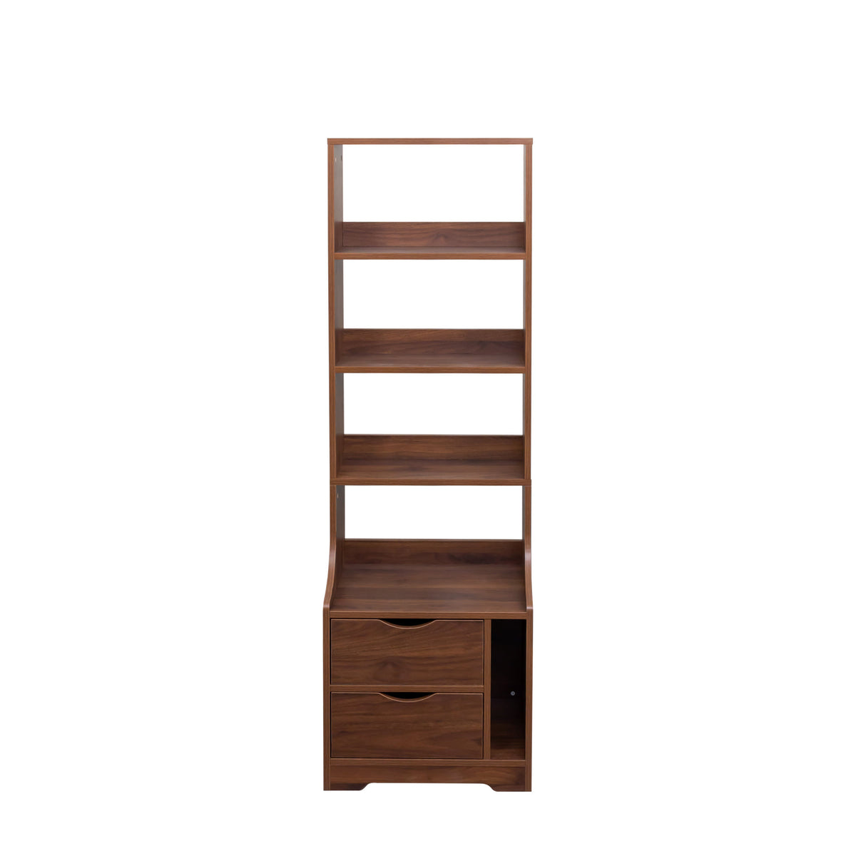 Night Stand with Bookshelf, Night Stand with 2 Storage Drawers