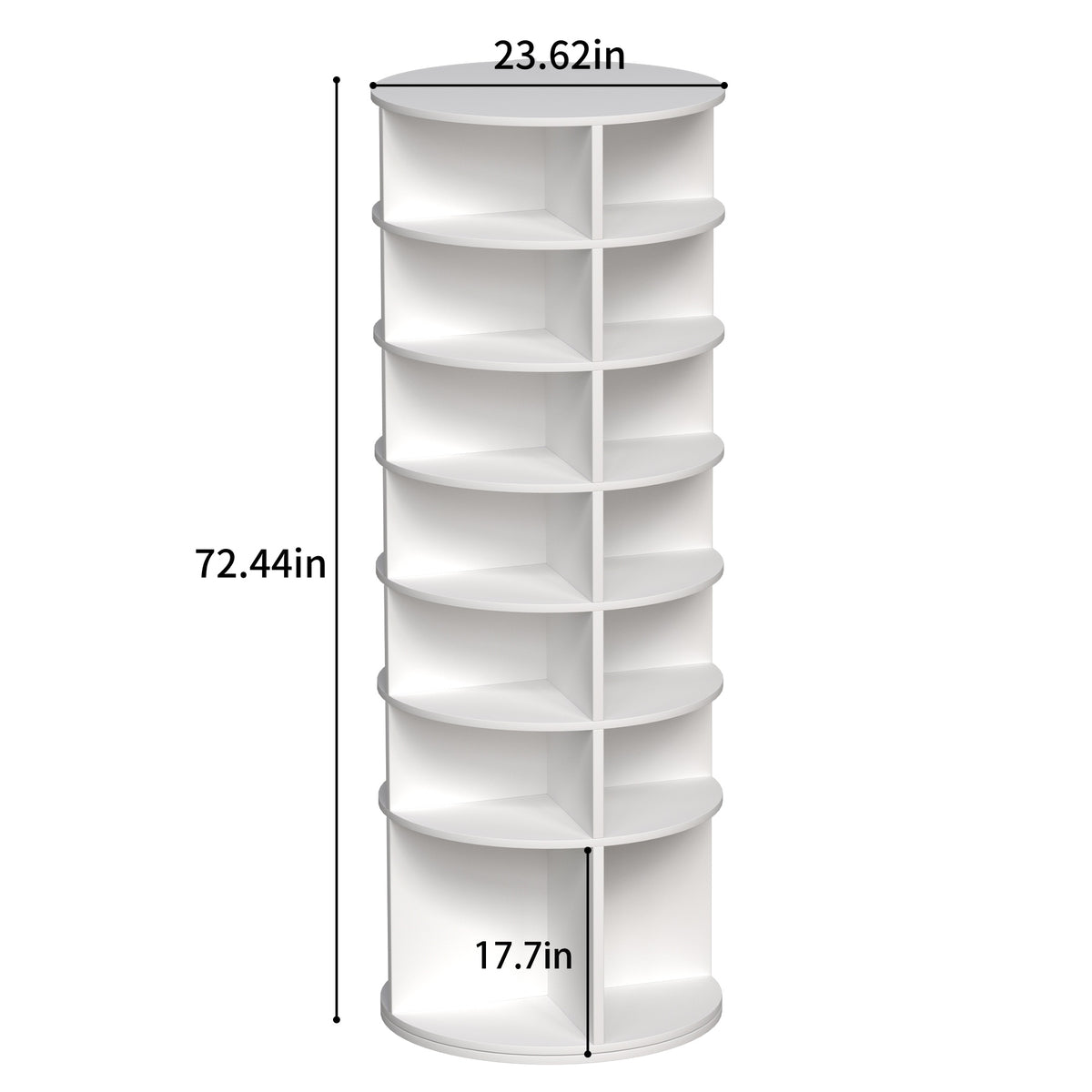 Rotating Shoe Rack Tower, 7-Tier Spinning Shoe Rack, Free Standing 360° Revolving Shoe Organizer