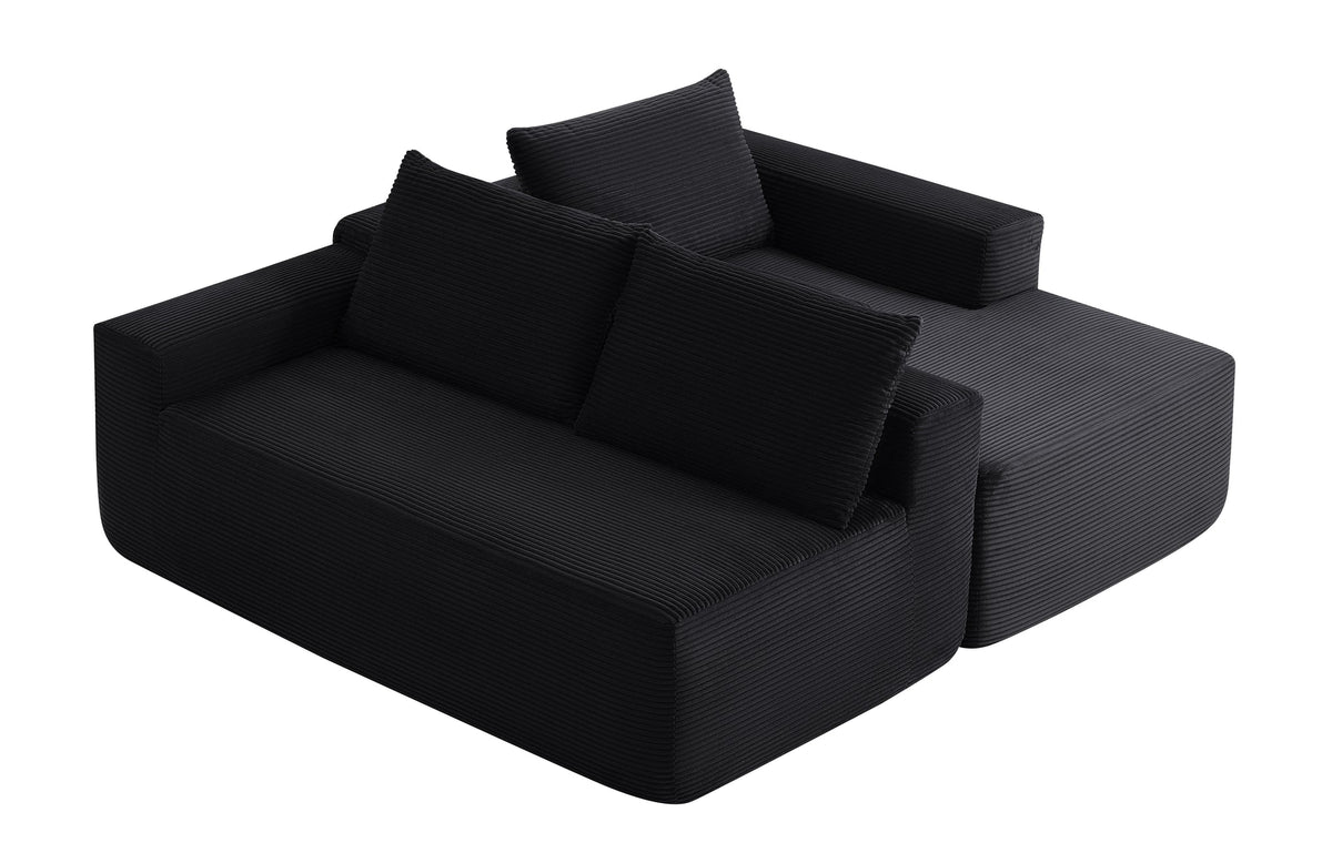 96.9" Cloud Sectional Couch with L-Shape Chaise, Modern Modular Sofa with Deep Seat, Upholstered Couches, No Assembly Required – Model W3975P412668