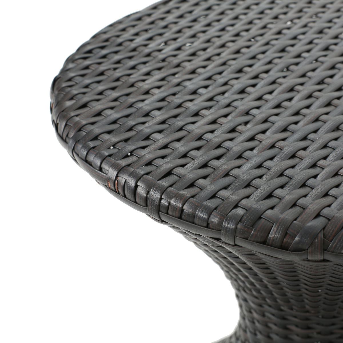 Outdoor 16-inch Multi-brown Wicker Hourgla Side Table