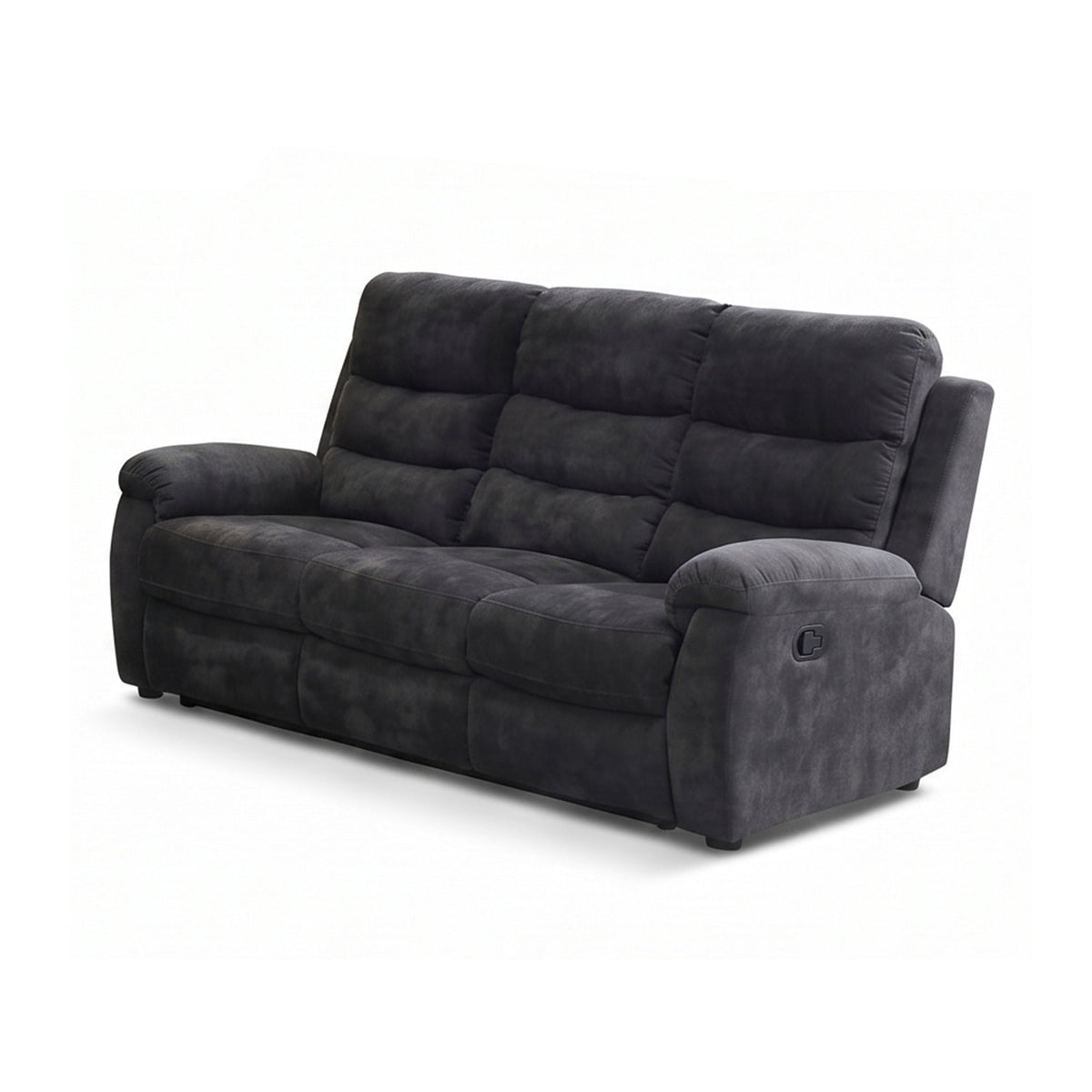 2-Piece Manual Reclining Sofa Set, 3-Seat Sofa +2-Seat Loveseat, Dark Gray