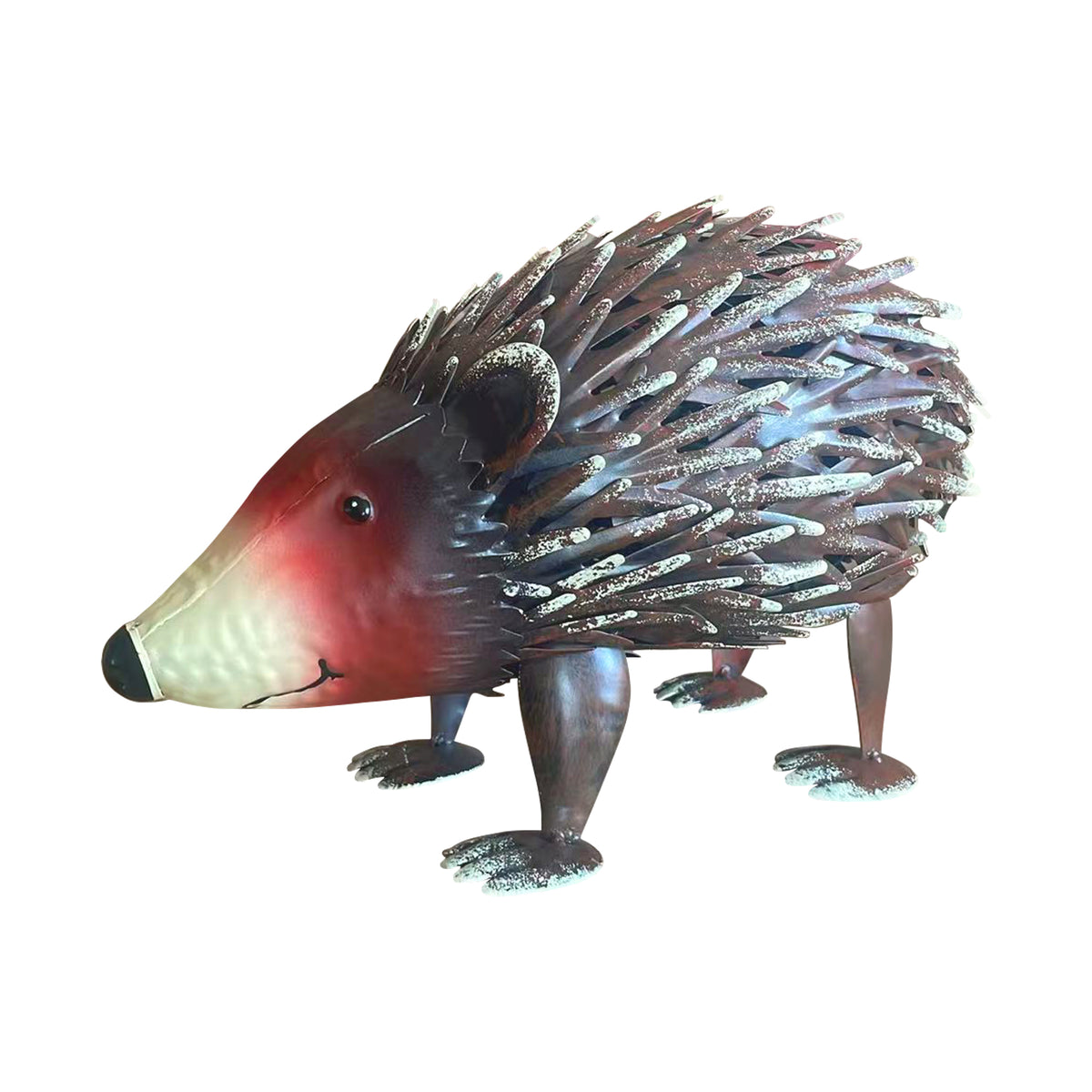 Metal Hedgehog Garden Statue Handmade Wrought Iron Animal Sculpture, Weatherproof Realistic Hedgehog Figurine Outdoor Lawn Patio Yard Landscape Decor Ornament
