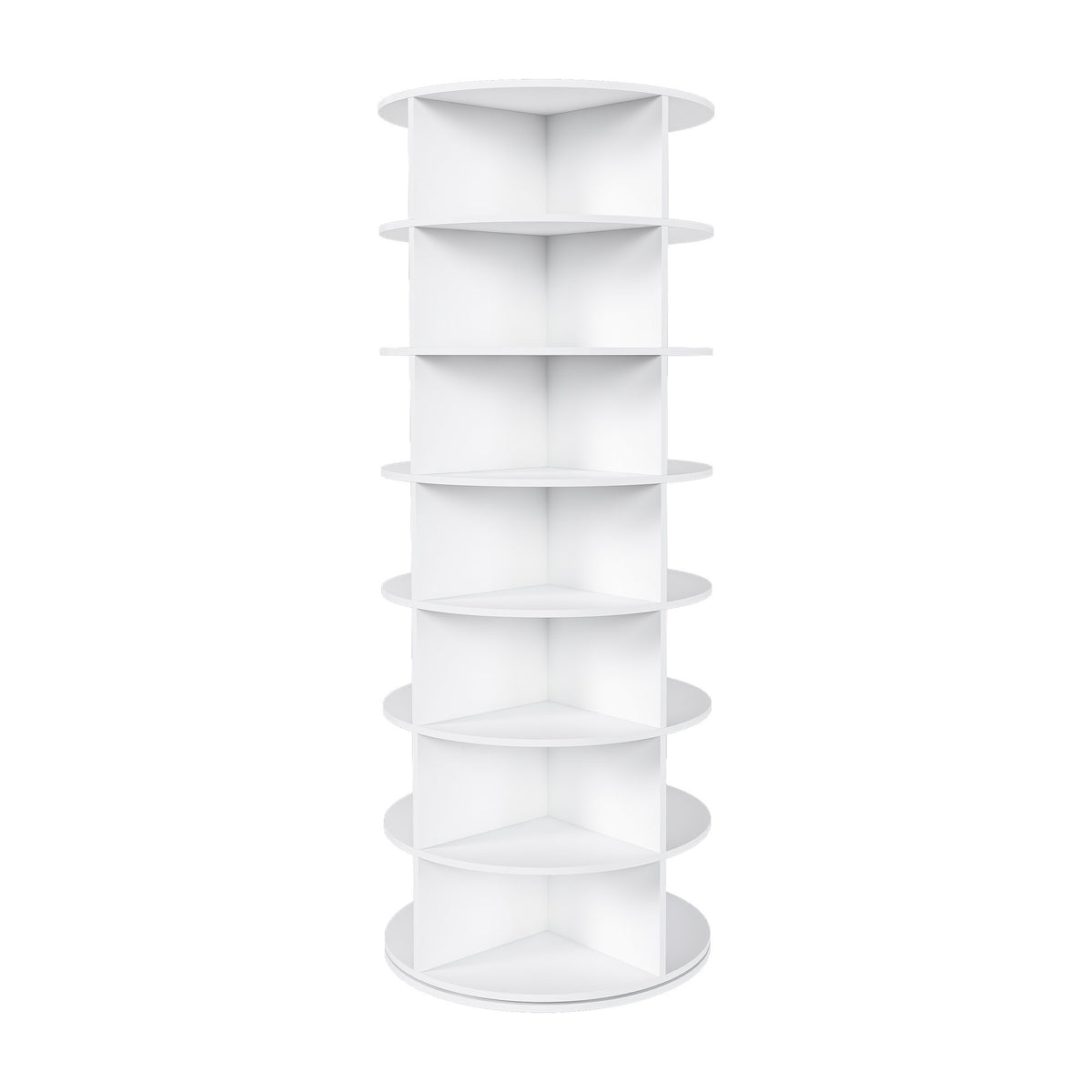 Rotating Shoe Rack Tower, 7-Tier Spinning Storage Rack, Free Standing 360° Revolving Shoe Organizer, Holds 28 Pairs of Shoes (7-Tier, White)