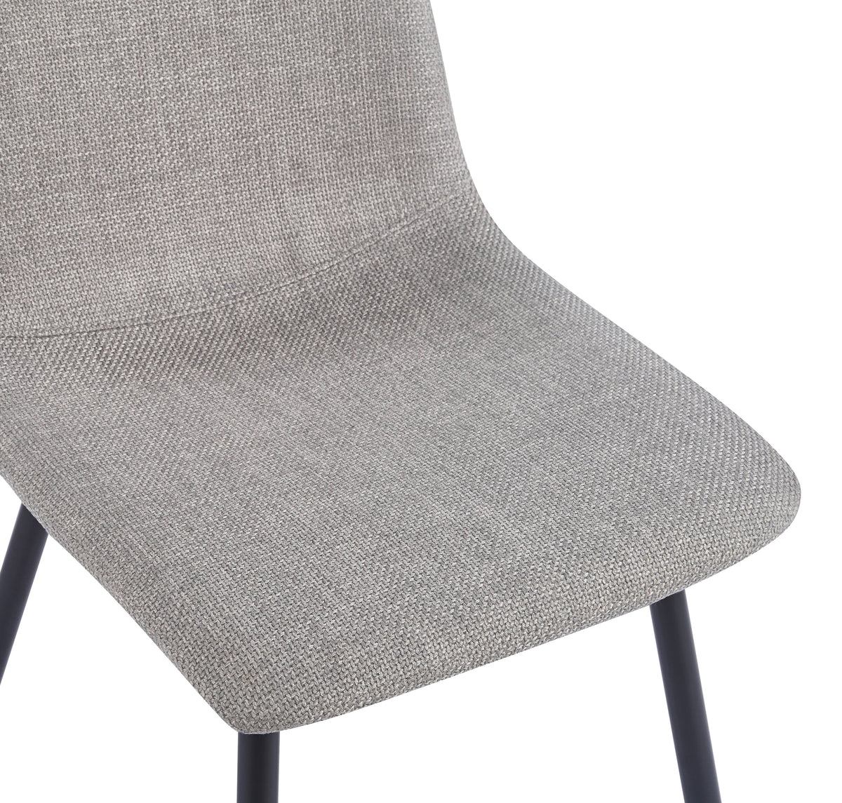 Modern Upholstered Dining Chairs Set of 4 with Linen Cushion Seat and Sturdy Black Metal Legs