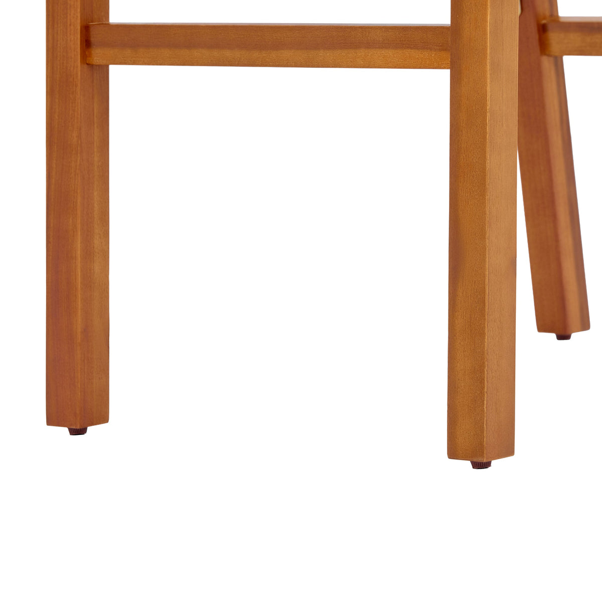 30.5 Inch Seat Height Outdoor Acacia Solid Wood Patio Side Chair, Black Pe Woven Rope, Breathable and Comfortable,Indoor & Outdoor Use,Teak Finish+Black Rope(set of 2)