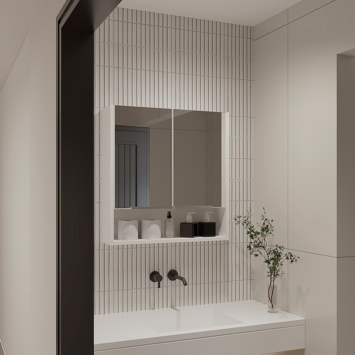 Ozark 24" Medicine Cabinet With Mirror, One Shelf