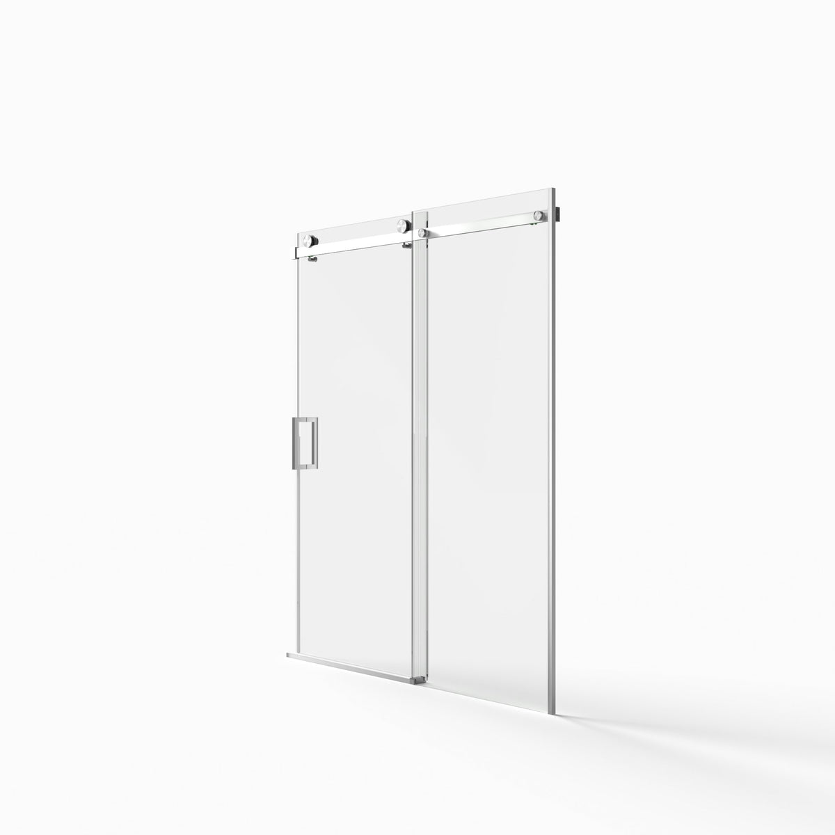 56-60" W x 72" H Frameless Sliding Shower Door, 5/16" Thick SGCC Tempered Clear Glass, Double Side Easy Clean Coat – Brushed Nickel