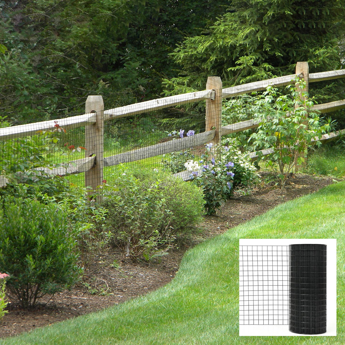 36 inch×100 ft Black Vinyl Coated Hardware Cloth, 21 Gauge 1/4 inch Black PVC Hardware Cloth, Black Welded Wire Fence Supports Poultry-Netting Cage-Home Improvement and Chicken Coop