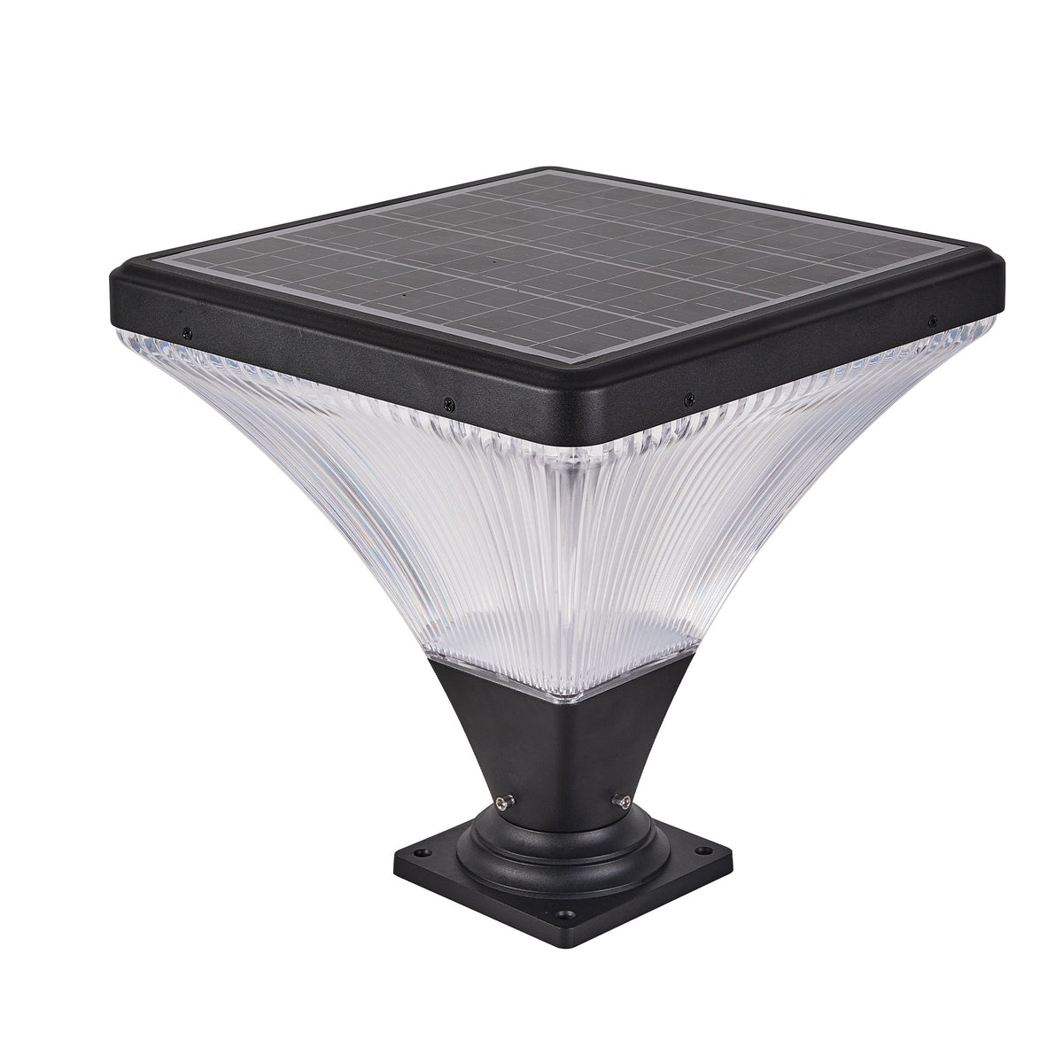15" Black Outdoor Post Light - LED with Remote Control, Dimmable, Timer Function, Weatherproof for Yard, Pathway (1-Pack)