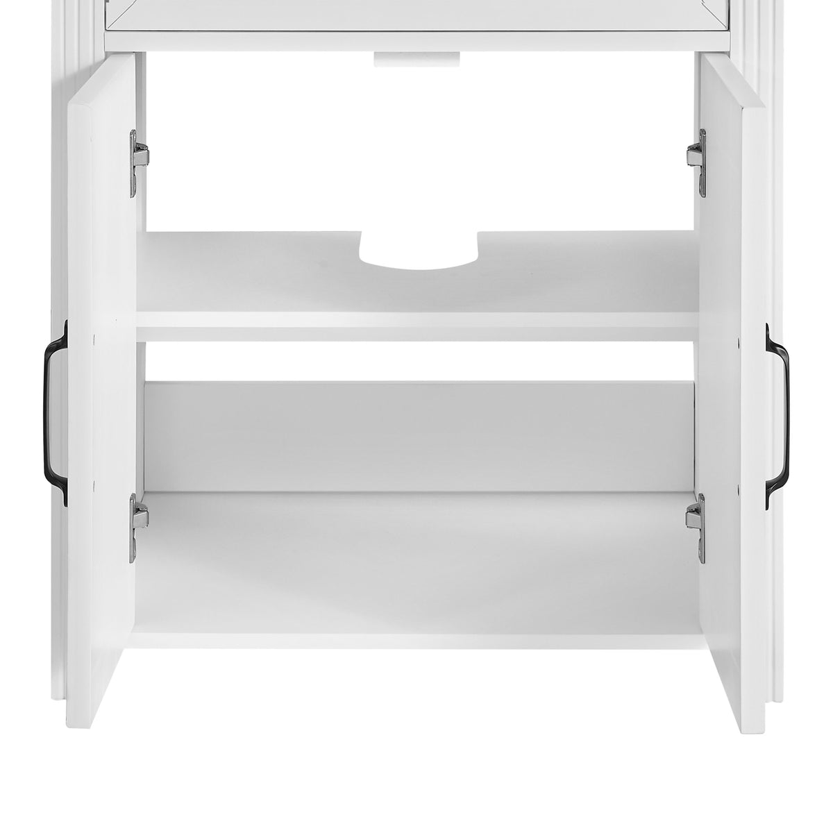 27.8" Modern Bathroom Vanity Set with Reinforced Legs & Painted Surface, Mid-Century Freestanding Bathroom Vanity Sink with Storage, High-end Restroom Vanity Cabinet with Flip-top Drawer&Metal Handles