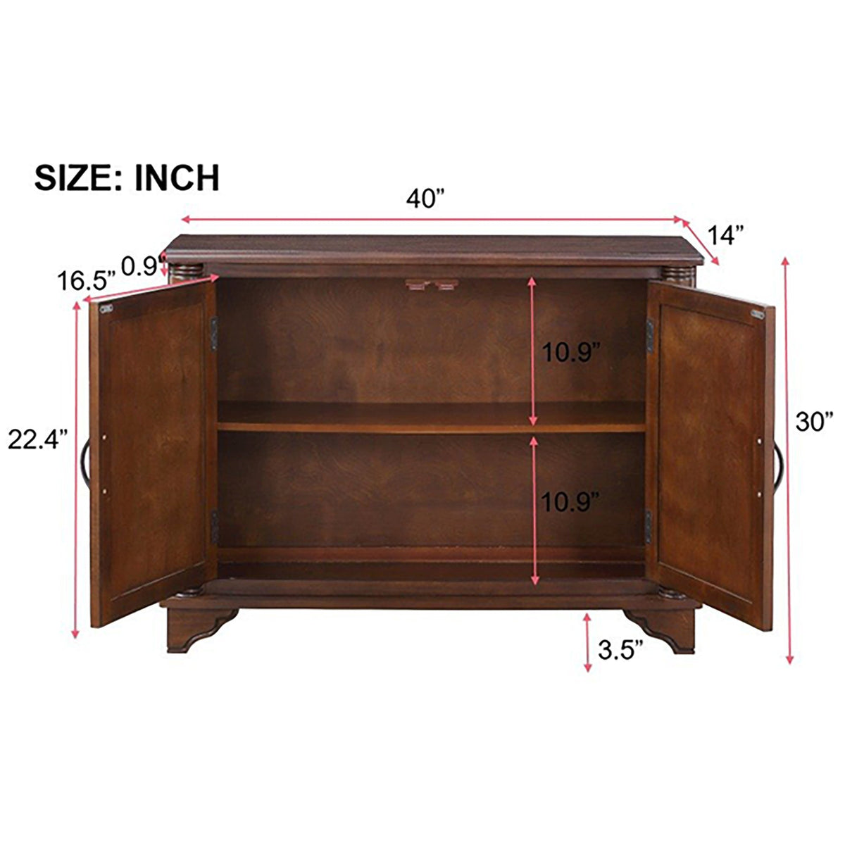 40" Console Table with Storage Shelf, Retro Entryway Table with Adjustable Storage Shelf, Sofa Couch Table, Entry Way, Foyer, Light Espresso