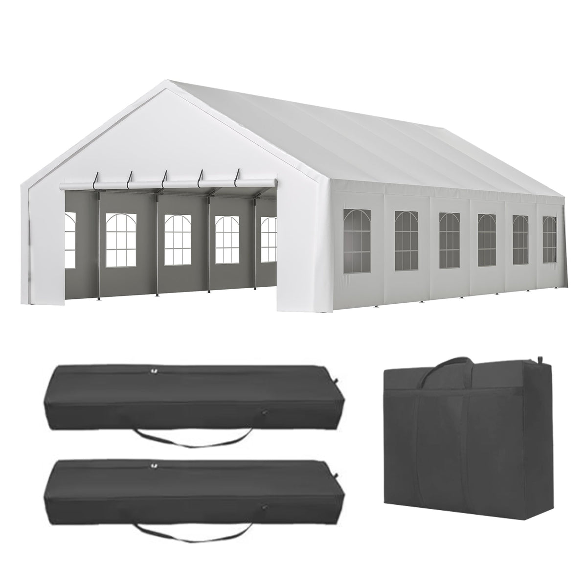 20x40FT Party Tent Heavy Duty, Large Wedding Event Shelters with 3 Carry Bags & Removable Sidewalls