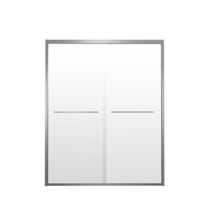 56-60'x74" Aluminum Frame Double Sliding Shower Door, Bypass Bathroom Sliding Door with Premium 1/4" Clear Tempered Glass – Model W2011P330163