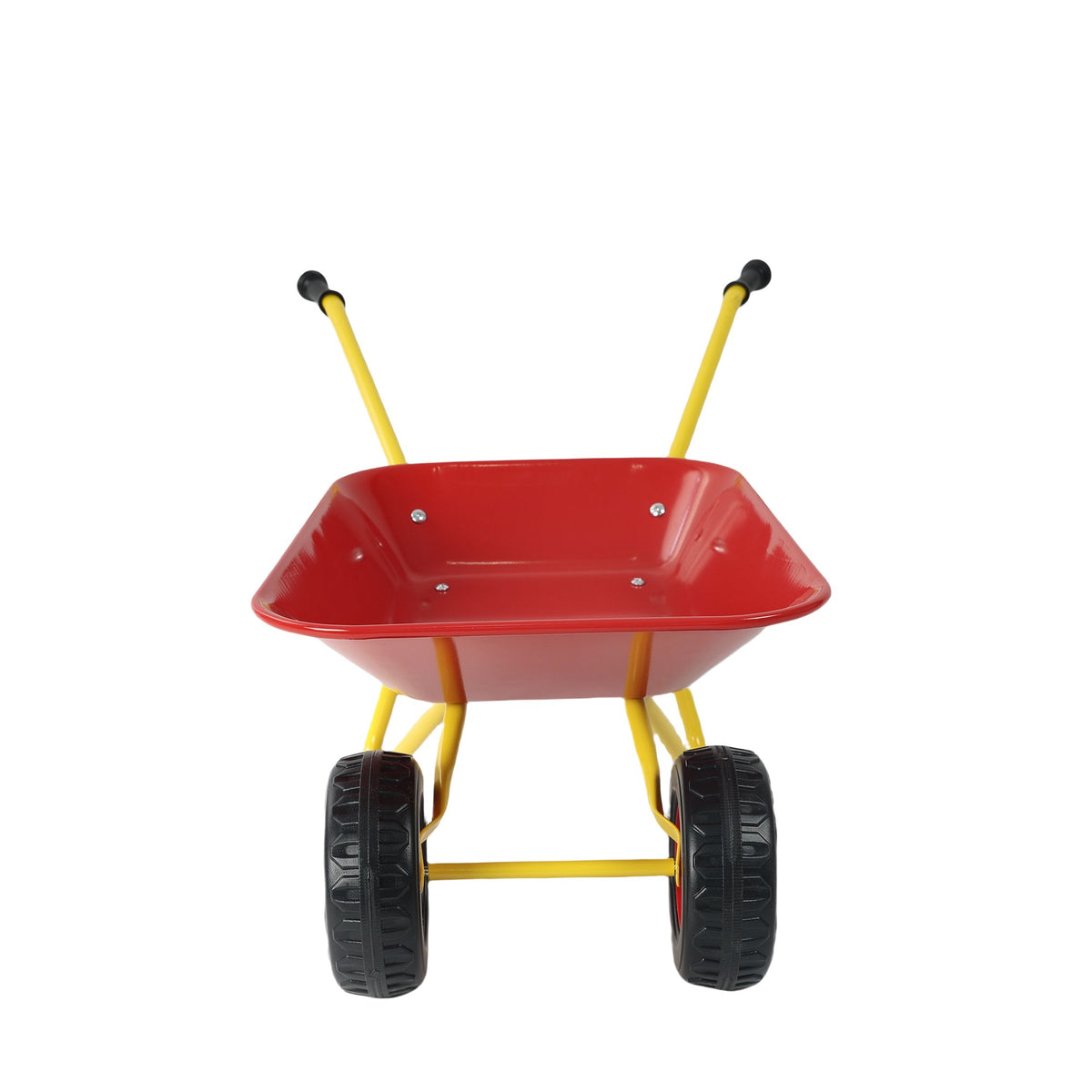 Children's metal trolley, Load-bearing capacity: 33LBS,children's heavy vehicle, metal structure two-wheeled trolley, steel pallet, can be used in gardens, loading leaves, soil, sand, etc. (red)