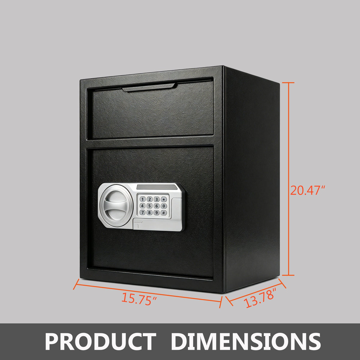 Commercial Safe with Drop Slot for Cash Deposits, Multi-Scene Safe for Office, Household & Commercial Use, Equipped with Password Lock, Emergency Override Keys and Intelligent Anti-Theft Alarm System,
