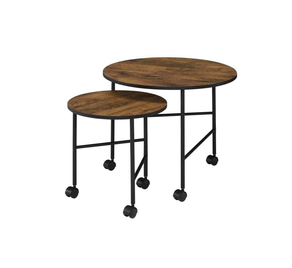 Oblis Vintage Oak Finish Nesting Table Set