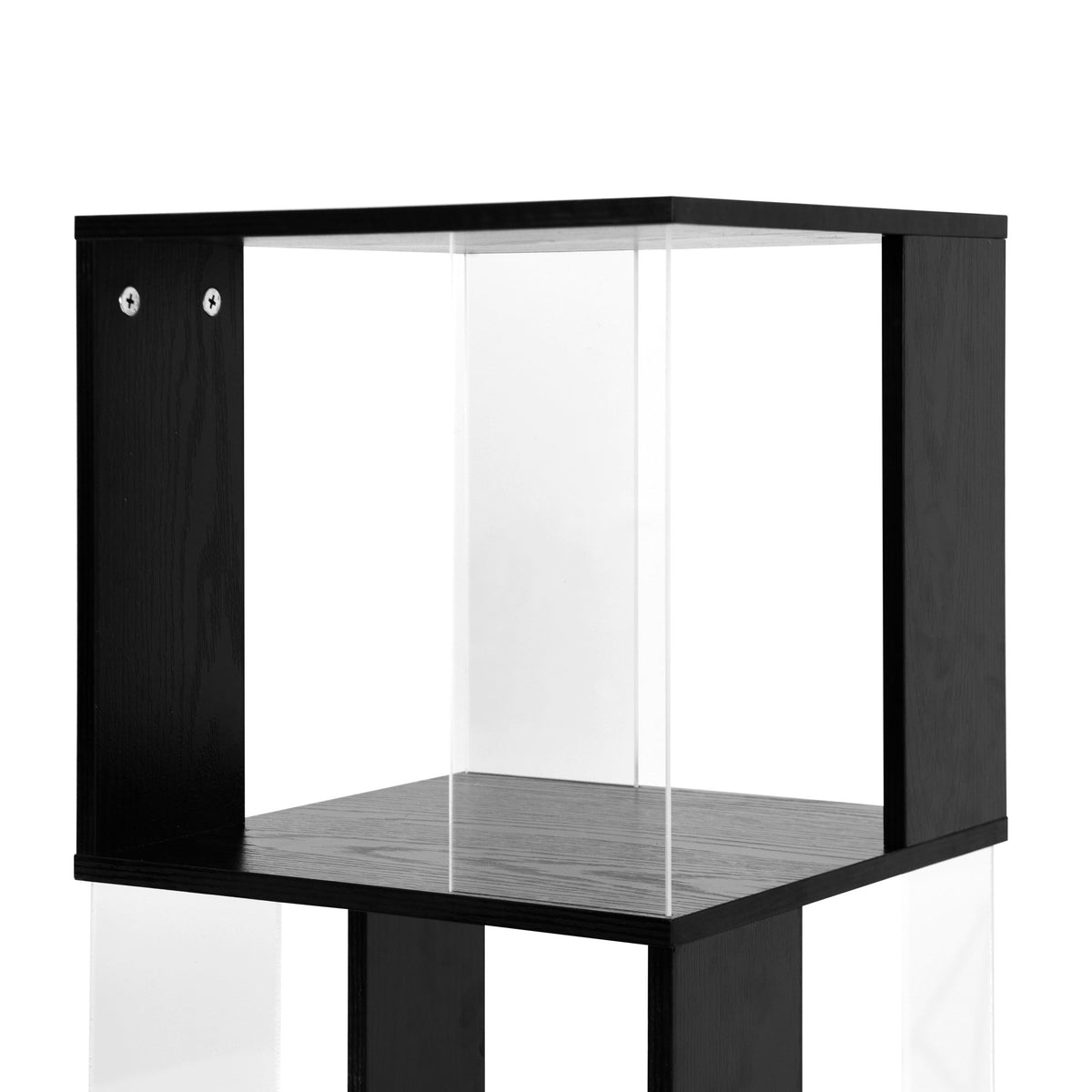5 tier Rotating Bookshelf, Floor Rack Simple Bookcase with Acrylic plate Student Multi-Function Creative Bookshelf for Living Room with