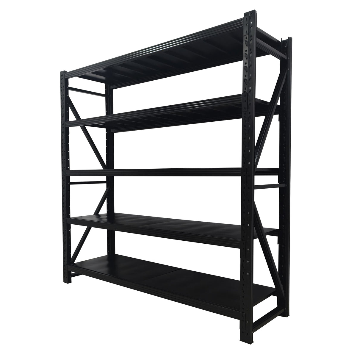 8000LBS Storage Shelves,79" W Garage Shelving Heavy Duty, 24" Deep Storage rack shelf, Steel Tall Industrial Shelving , 5 Tier Adjustable Standing Shelf for Warehouse / Shop 79"W x 24"D x 79"H Black