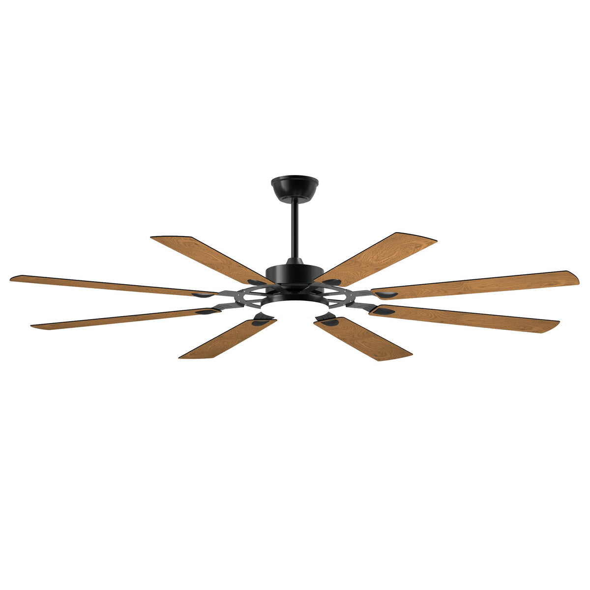 72-Inch 8-Blade Large Ceiling Fan, Reversible Quiet DC Motor, Indoor/Outdoor Modern Ceiling Fan, Living Room and Terrace, Black.