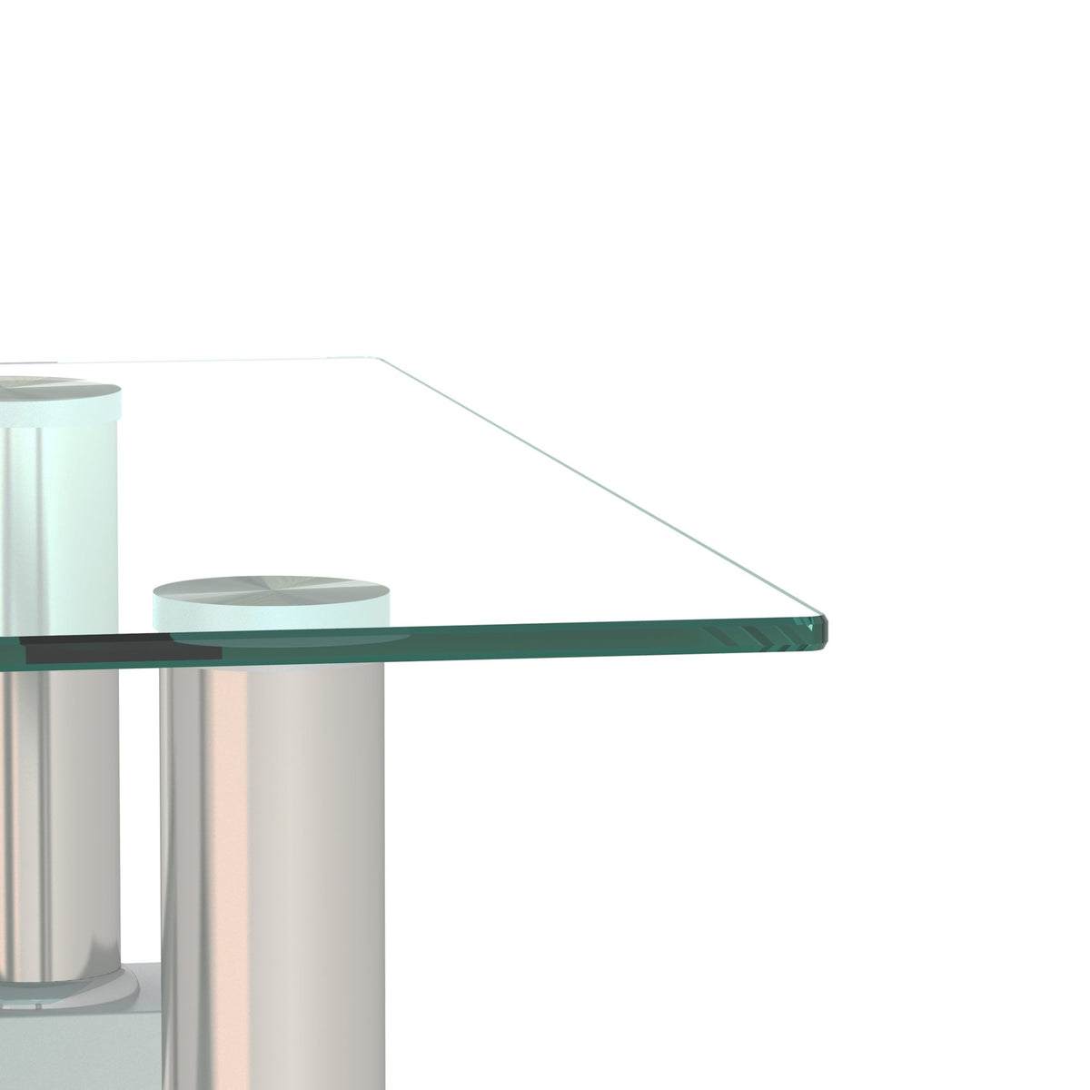 1-Piece Modern Tempered Glass Tea Table Coffee Table End Table, Square Table, Transparent/White