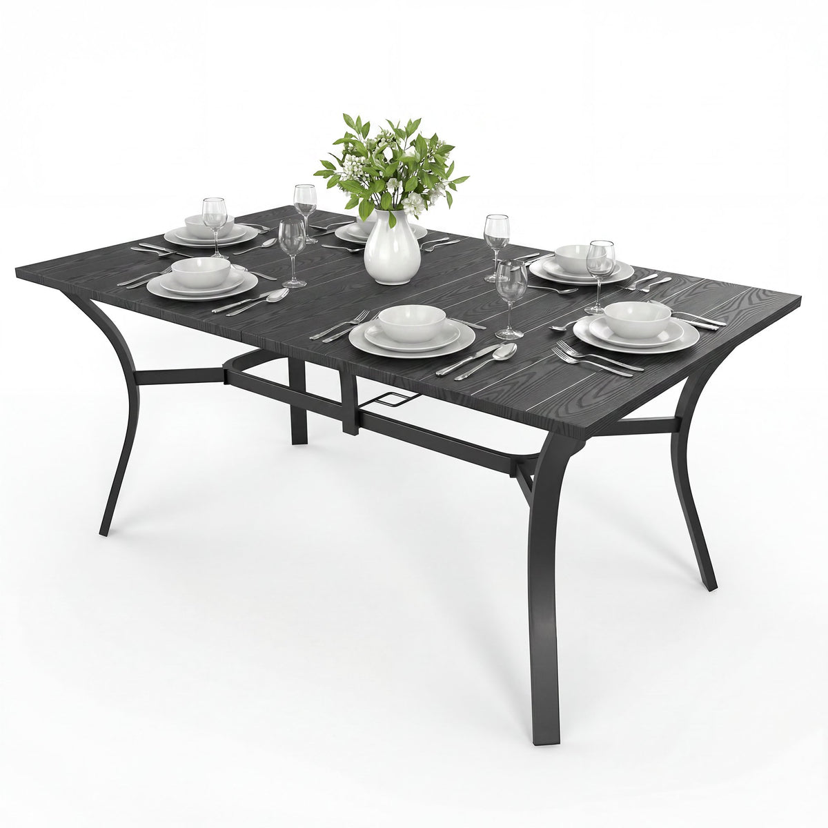 1 Pieces Oudoor Indoor Dinning Rectangular table Black Color