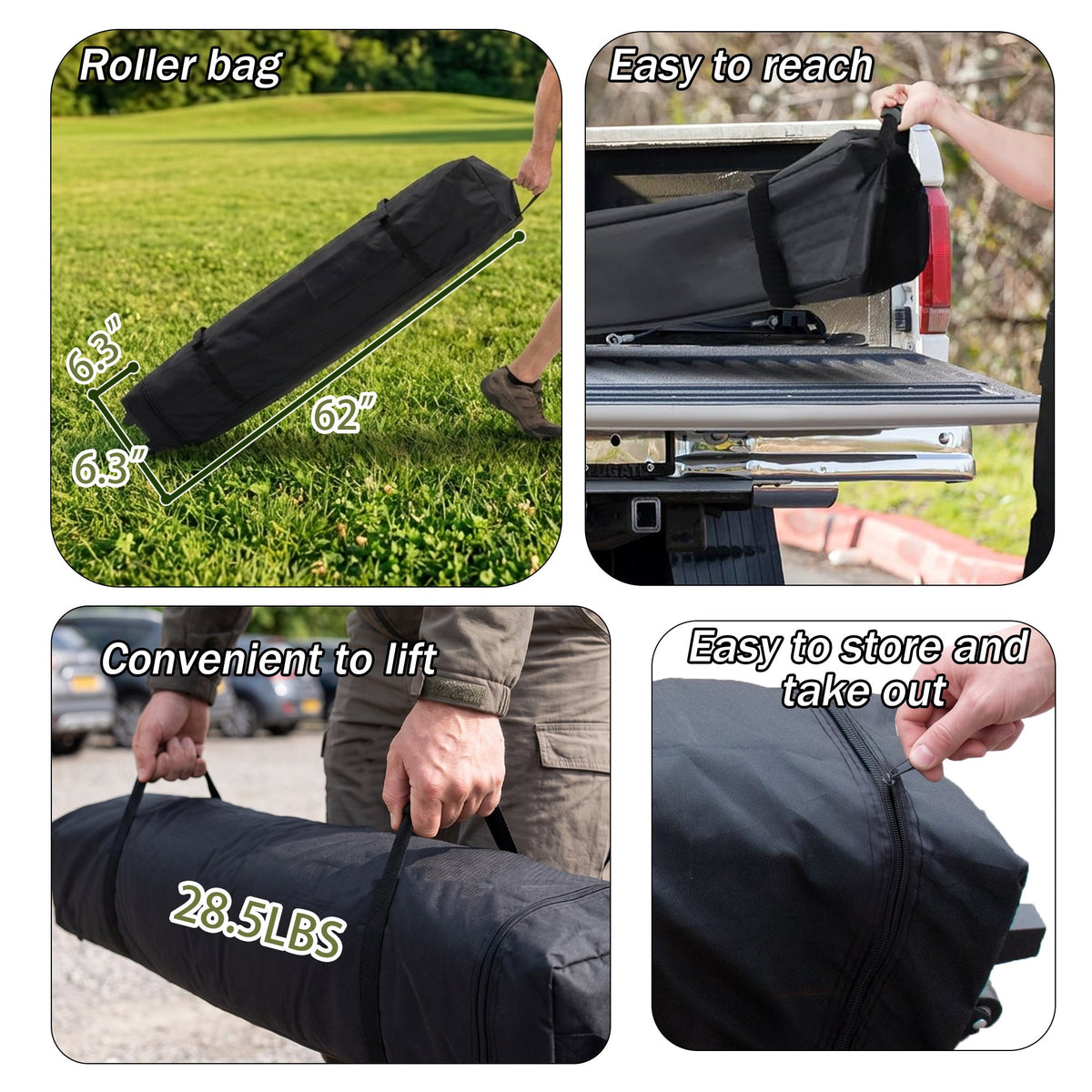 10x10 Pop Up Canopy, 3-in-1 9m Sidewall, Black Speckled Frame, Black Silver-Coated Top UPF50+ WR, 4 Heights 6.7-7.6ft, 1Sidewall+2 Windows
