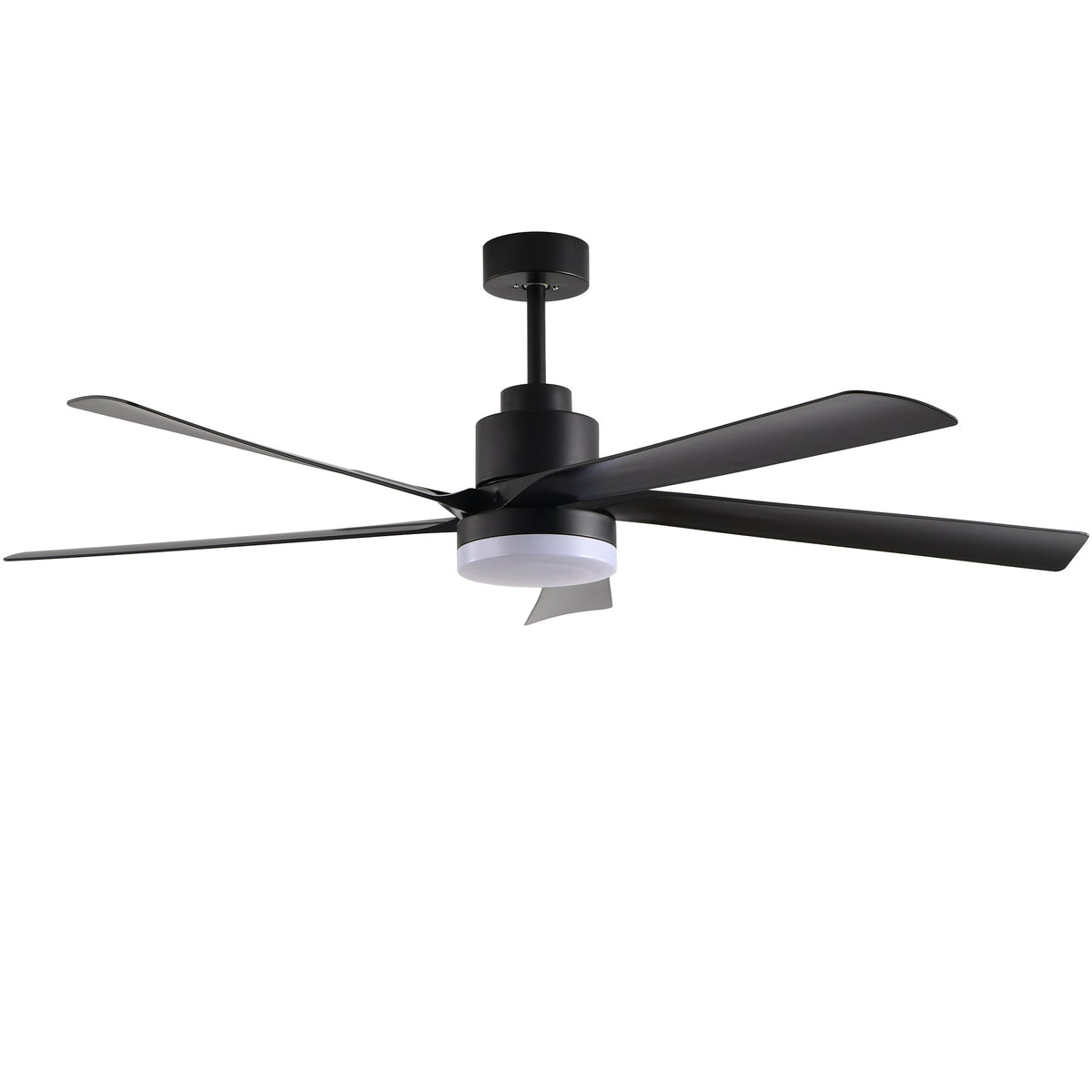 65 Inch Black Ceiling Fan with Light, 5-Blade Dimmable LED Ceiling Fan with Remote Control