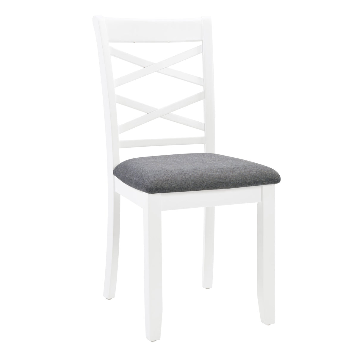 6-Piece Dining Table Set with Bench, Wood Dining Table Set for 6, Modern 6-Person Dining Table Set, Grey & White two tone