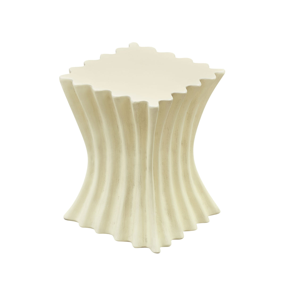 15.16 inch Side Table Vintage Sturdy Fiberglass Table For Living Room Apartment No Need Assembly Beige