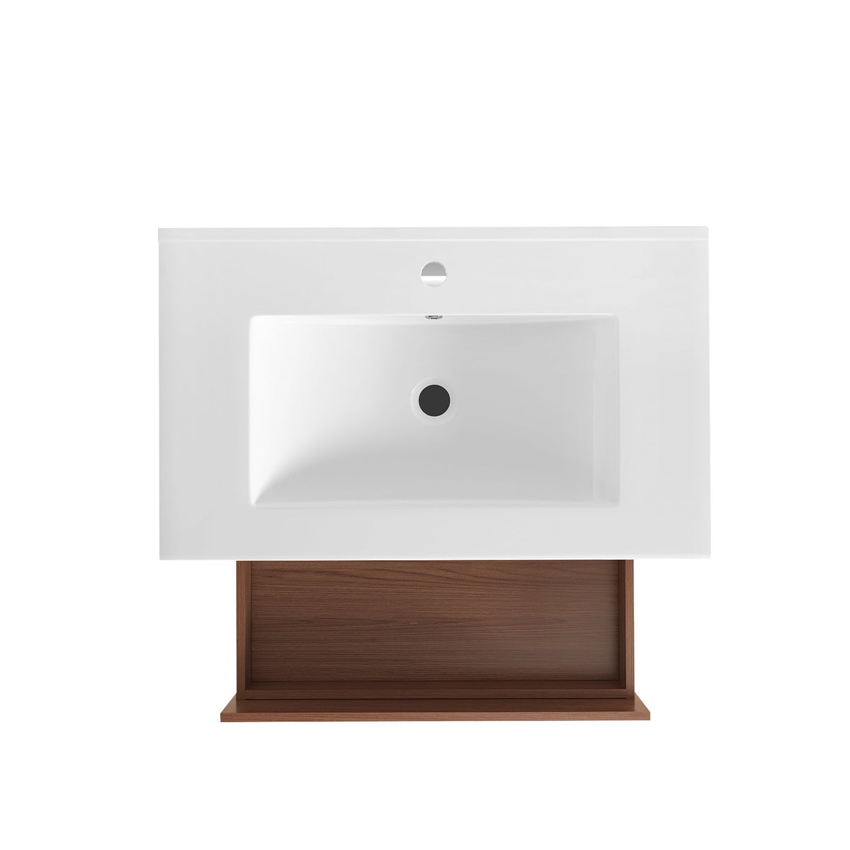 30" reddish brown Wall Mounting Bathroom Vanity, Soft Close 2 Drawer