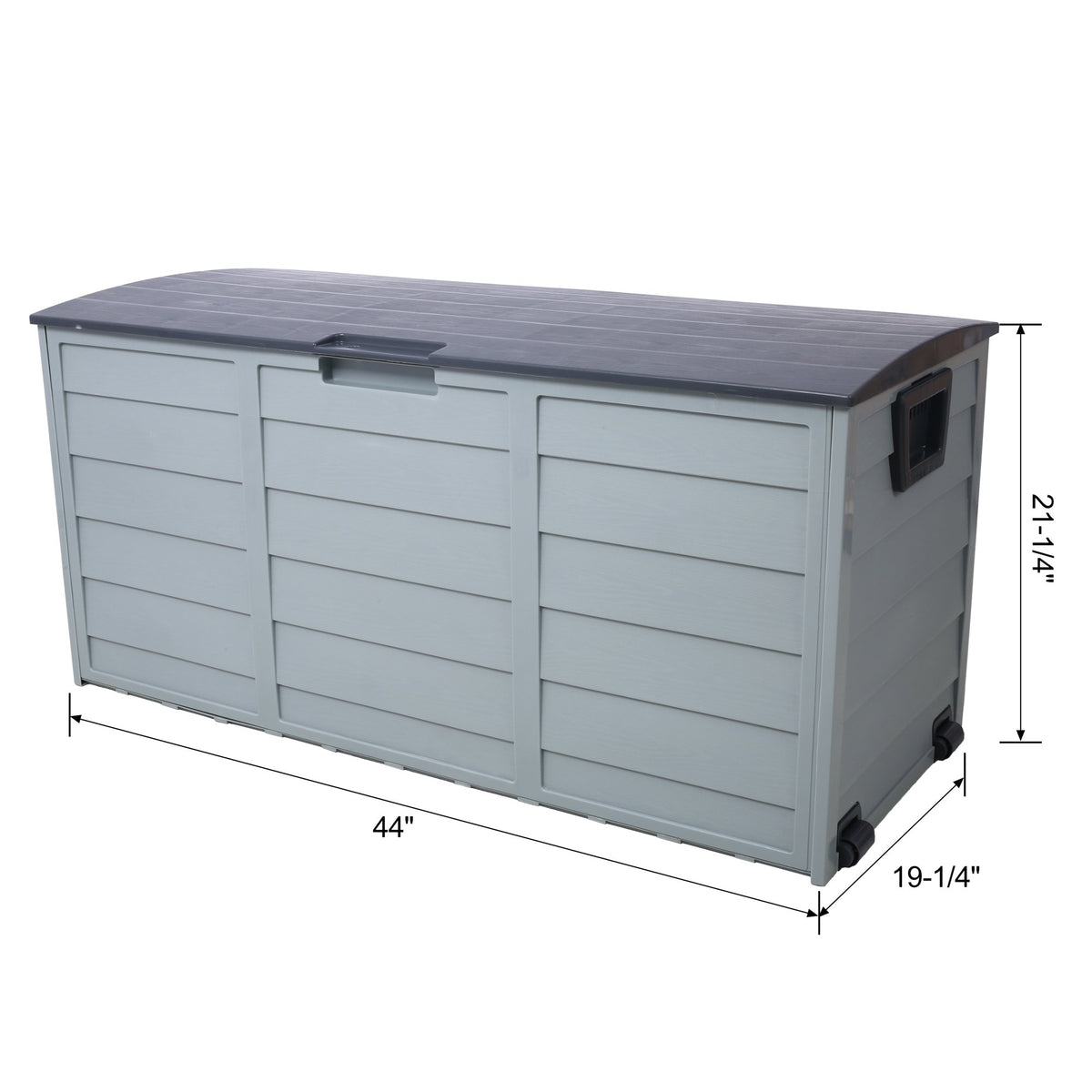 All Weather UV Pool Deck Box Storage Shed Bin Backyard Patio Outdoor w/ Wheel
