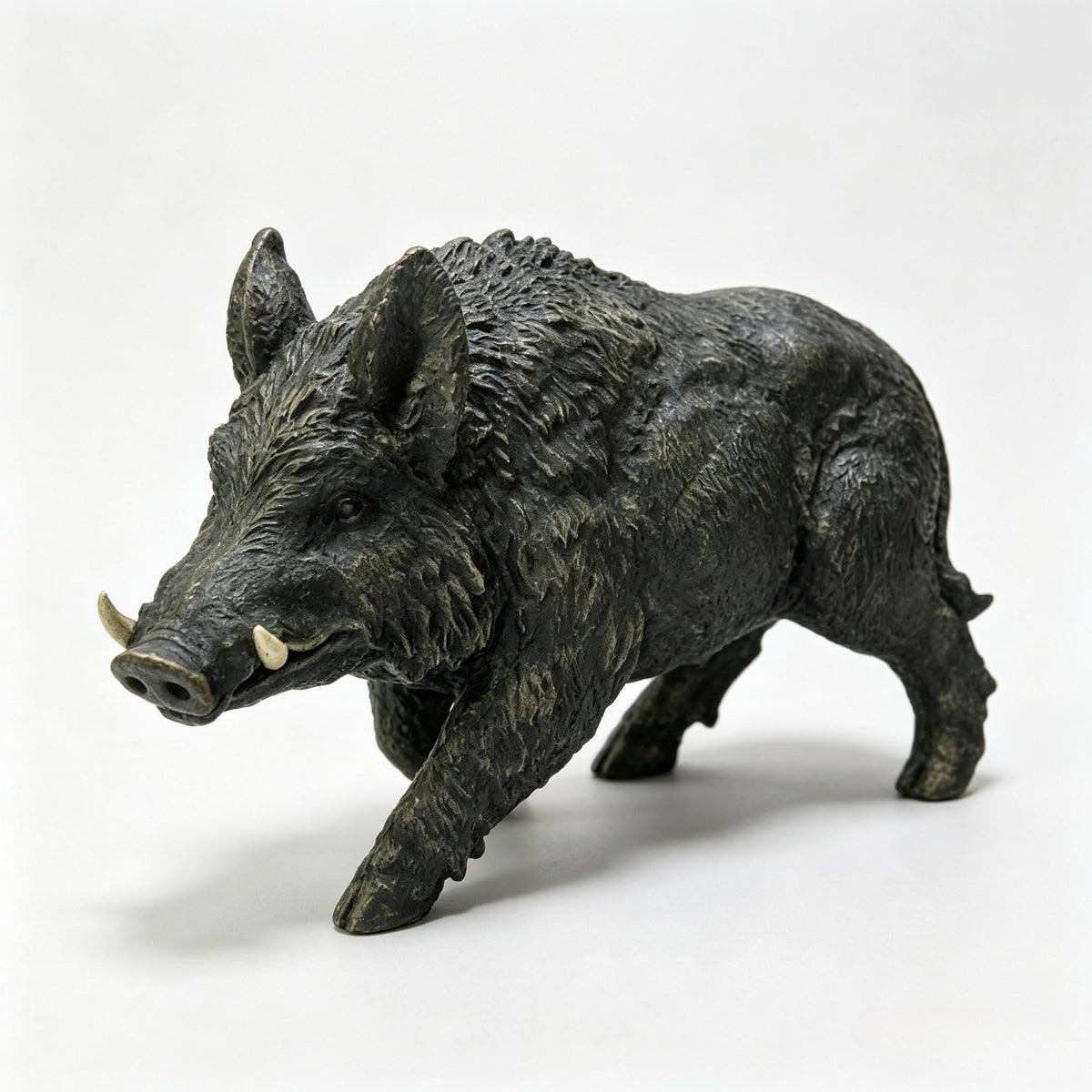 12.20" H x 21.26" L Simulated Wild Boar Resin Garden Statue, Indoor & Outdoor Decorative Ornament, Lawn & Courtyard Art Craft Decoration