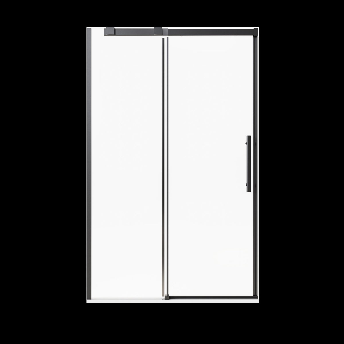 46-48" W * 76" H Frameless Single Sliding Shower Door, Bathroom Sliding Shower Door, 5/16" Thick SGCC Tempered Glass Door, Matte Black