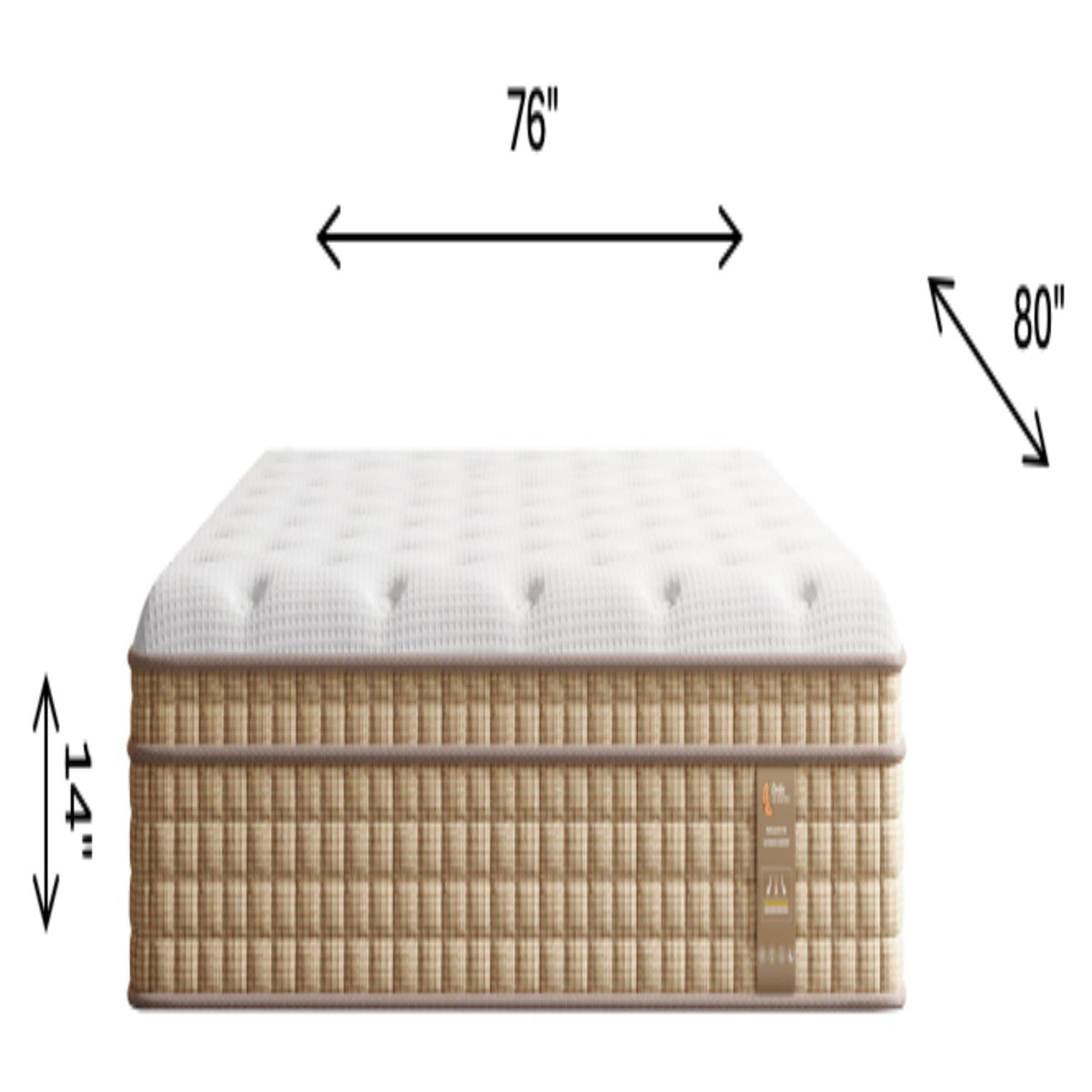 14 Inch King Hybrid Mattress with Independently Encased Springs & Gel Memory Foam, Medium-Firm, Fiberglass-Free, CertiPUR-US Certified, Mattress in a Box