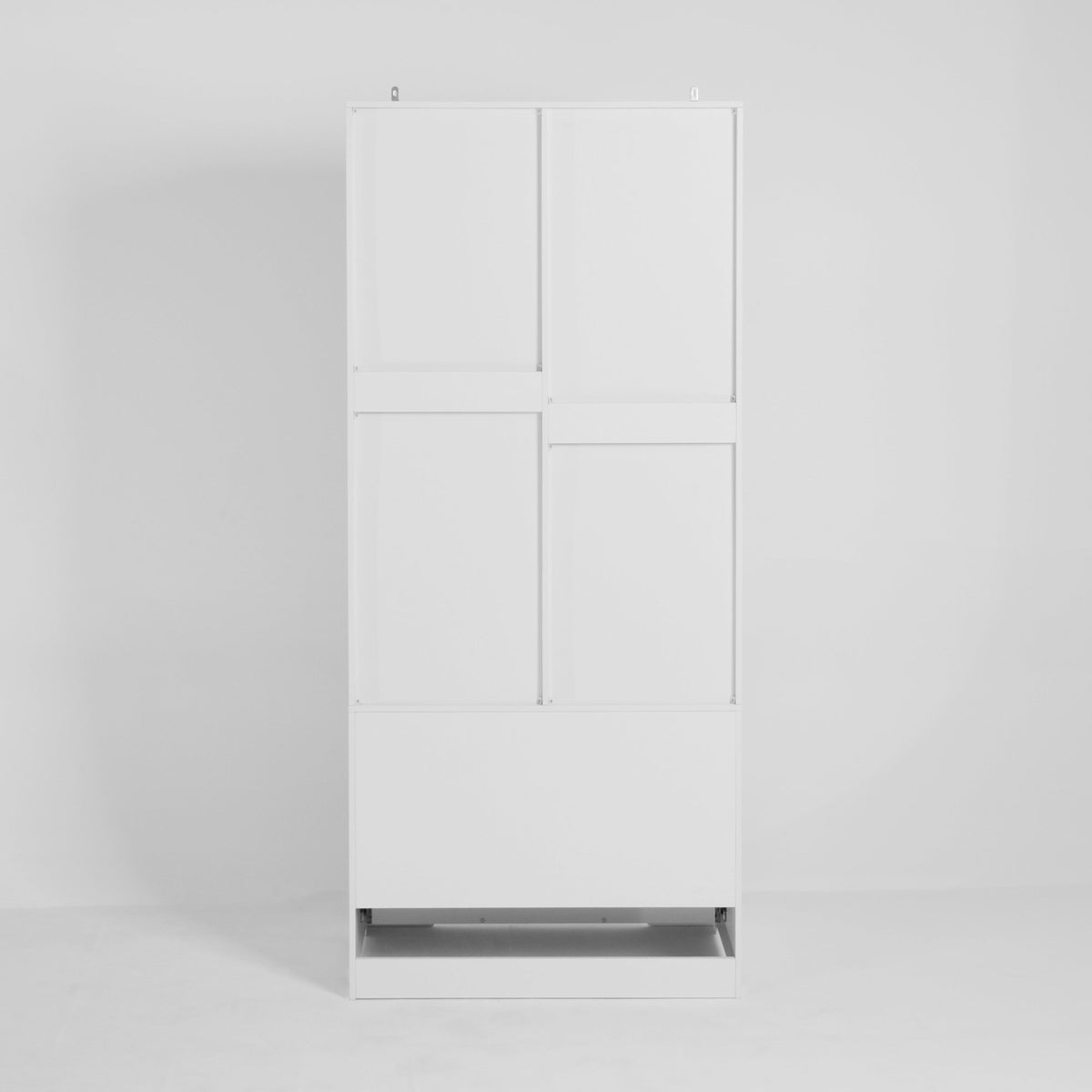 2 Door Wood Wardrobe for Bedroom with Hanging Clothing Rod inside the Cabinet and 2 Drawers for Storage Organization – White
