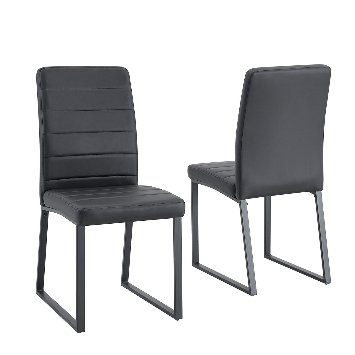 2-Pack - Premium PU office/dining chairs with high-density foam, sturdy iron legs (spray paint), multiple colors. Easy assembly