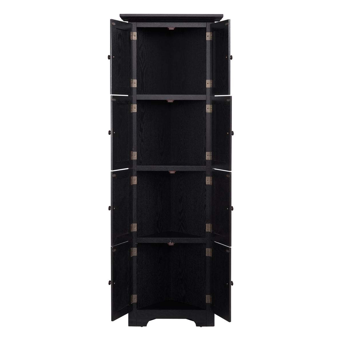 4-Tier 72" Corner Kitchen Pantry Storage Cabinet with 8 Doors Tall Storage Cabinet, Corner Cabinet and Shelves