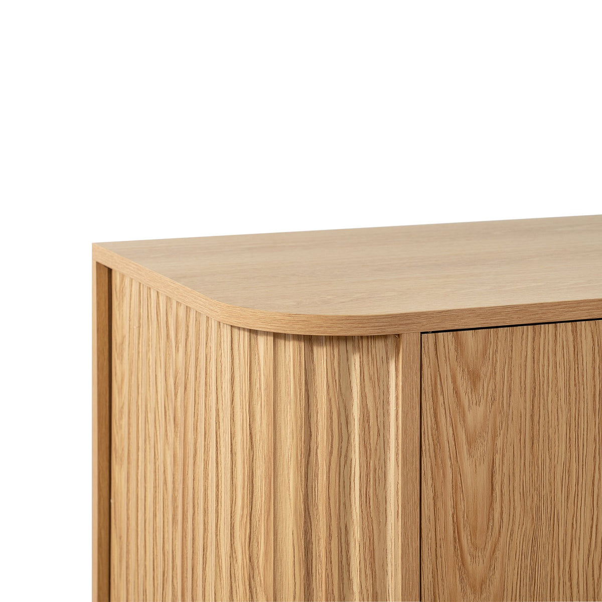 63" Wavy Storage Sideboard, Double-Door Buffet Cabinet with Adjustable Shelves, Hallway - Versatile Storage (Natural)