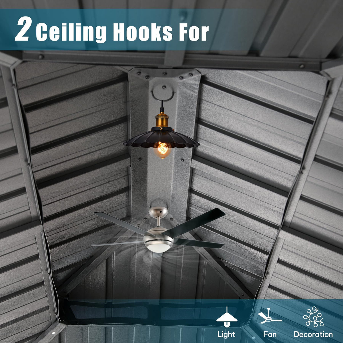 12" X 14" Hardtop Gazebo Permanent Aluminum Outdoor Gazebo with Galvanized Steel Double Roof, Drainage Gutters, Curtains
