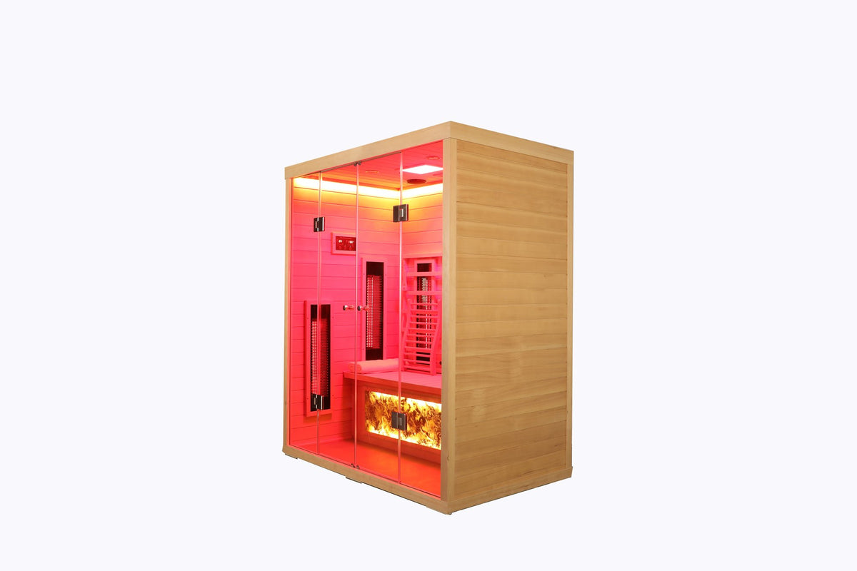 3 person hemlock wood far-infrared S sauna room