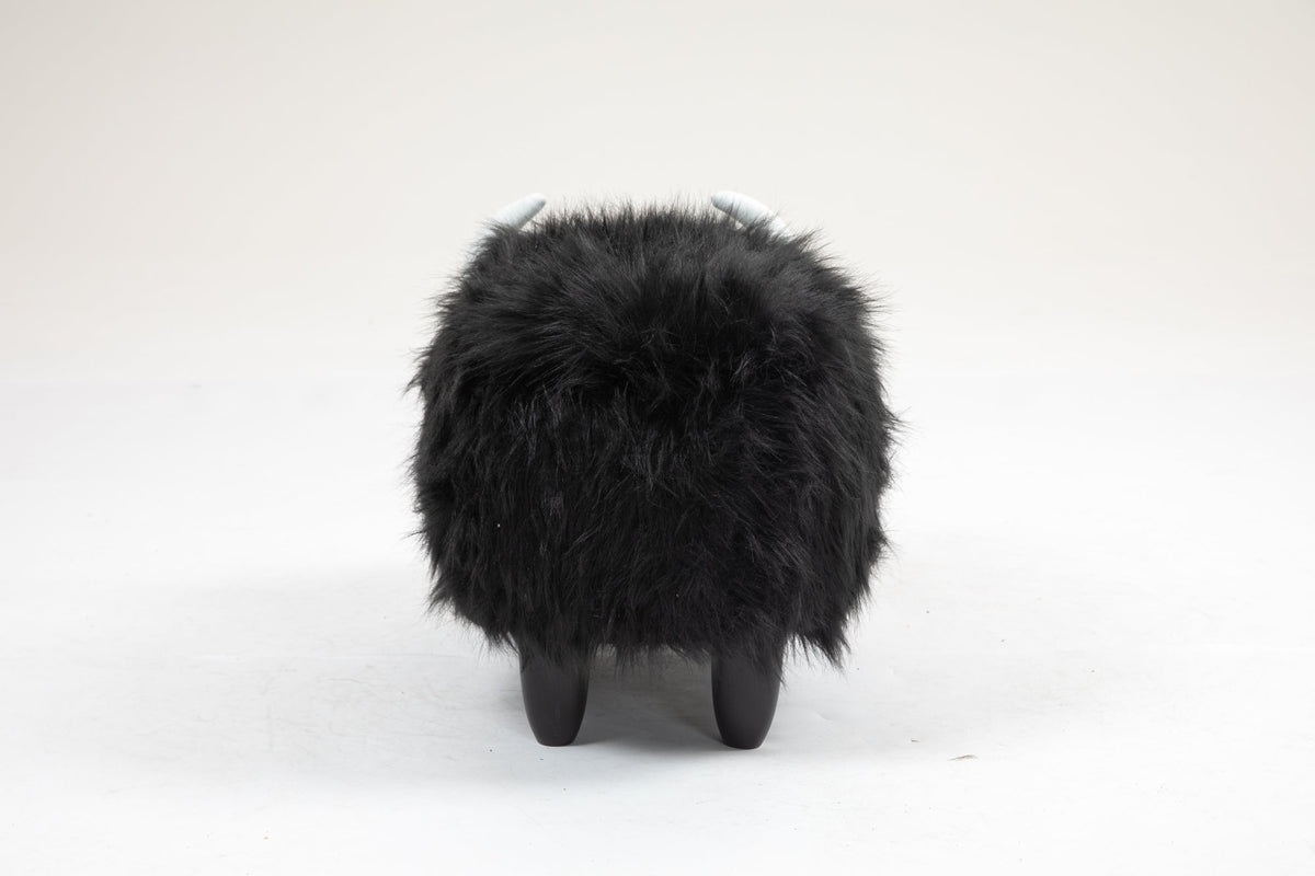 Harry the Buffalo Cow Storage Ottoman- Black