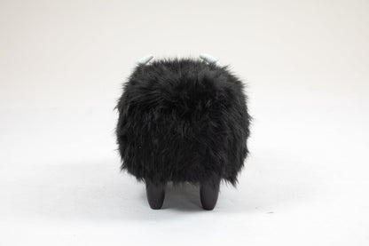 Harry the Buffalo Cow Storage Ottoman- Black