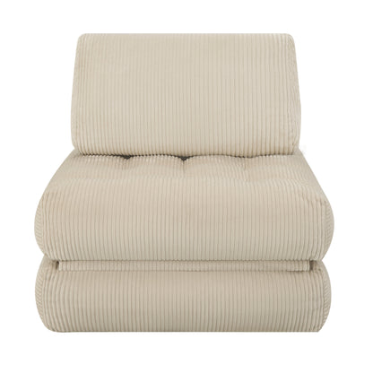 62.9"Corduroy Fabric Beanbag Couch for Living Room, Bedroom & Dorm, Cozy Fluffy Cloud Mini Couch-Corduroy-Camel